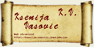 Ksenija Vasović vizit kartica